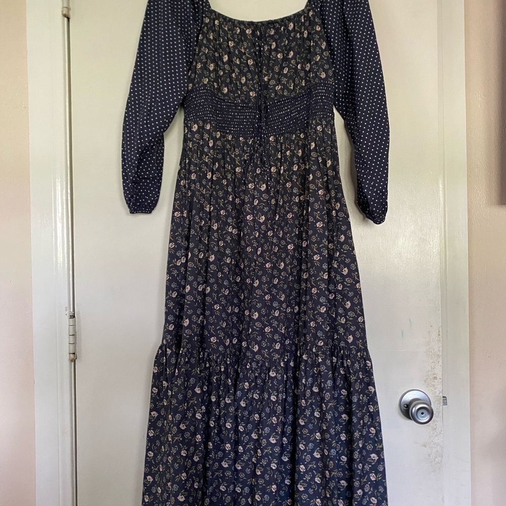 Christy Dawn Navy Floral Long Sleeve Dress